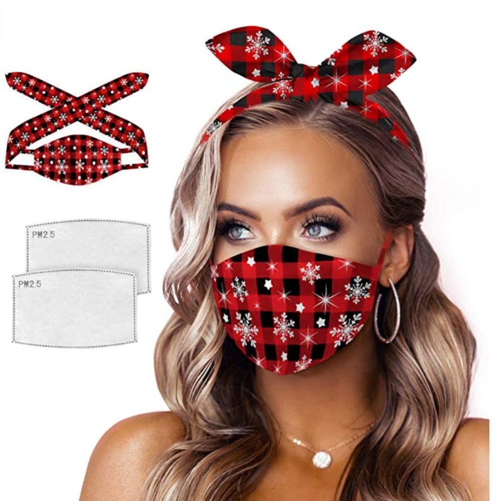 Handmade Christmas Headband / Bandanas Face Mask